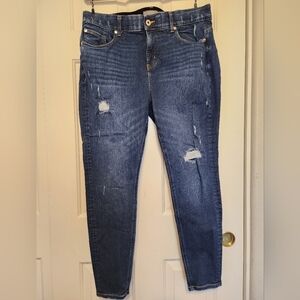 Torrid Blue Bombshell Skinny Jeans with Distressed Details